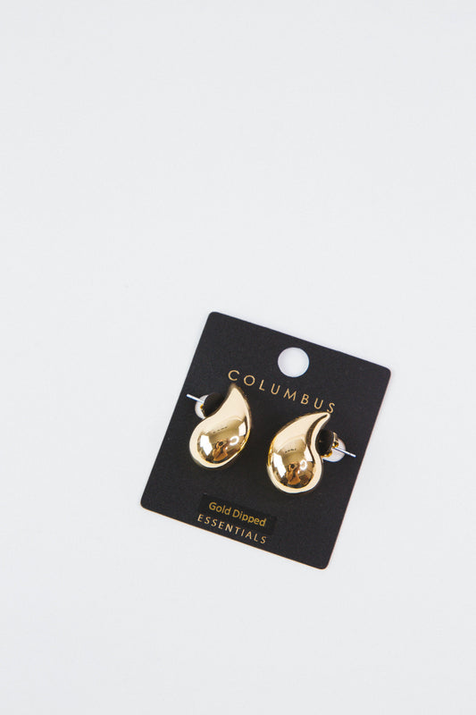  Leona Puffy Teardrop Earrings, Gold