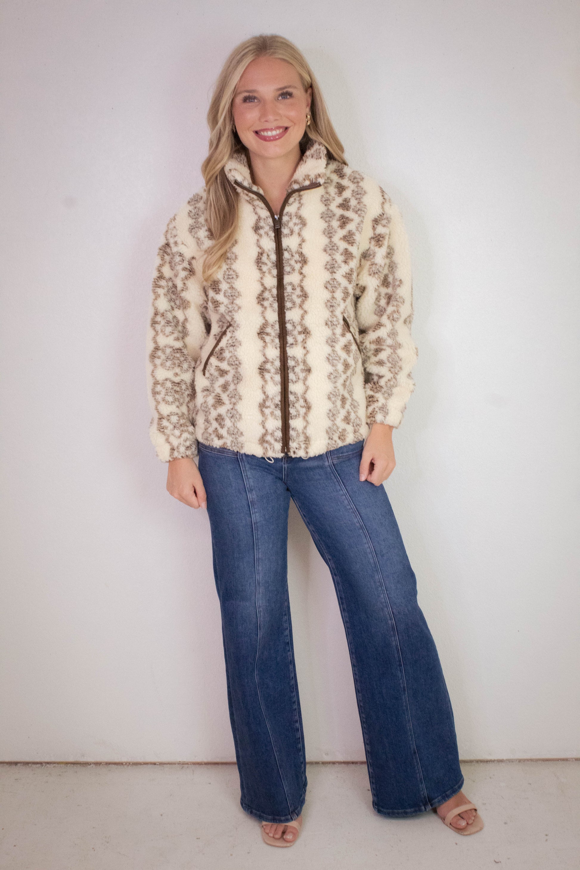  Whistler Sherpa Zip Front Jacket, Brown | RD Style