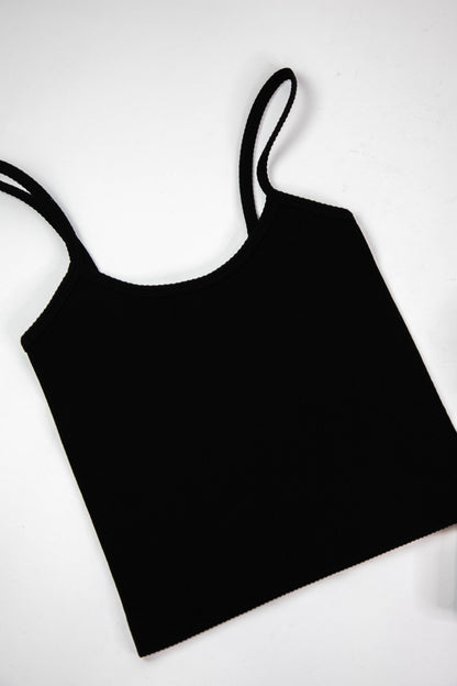  Adelaide Ribbed Crop Cami, Black