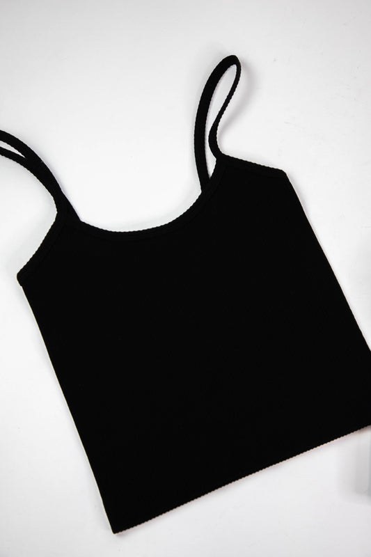  Adelaide Ribbed Crop Cami, Black