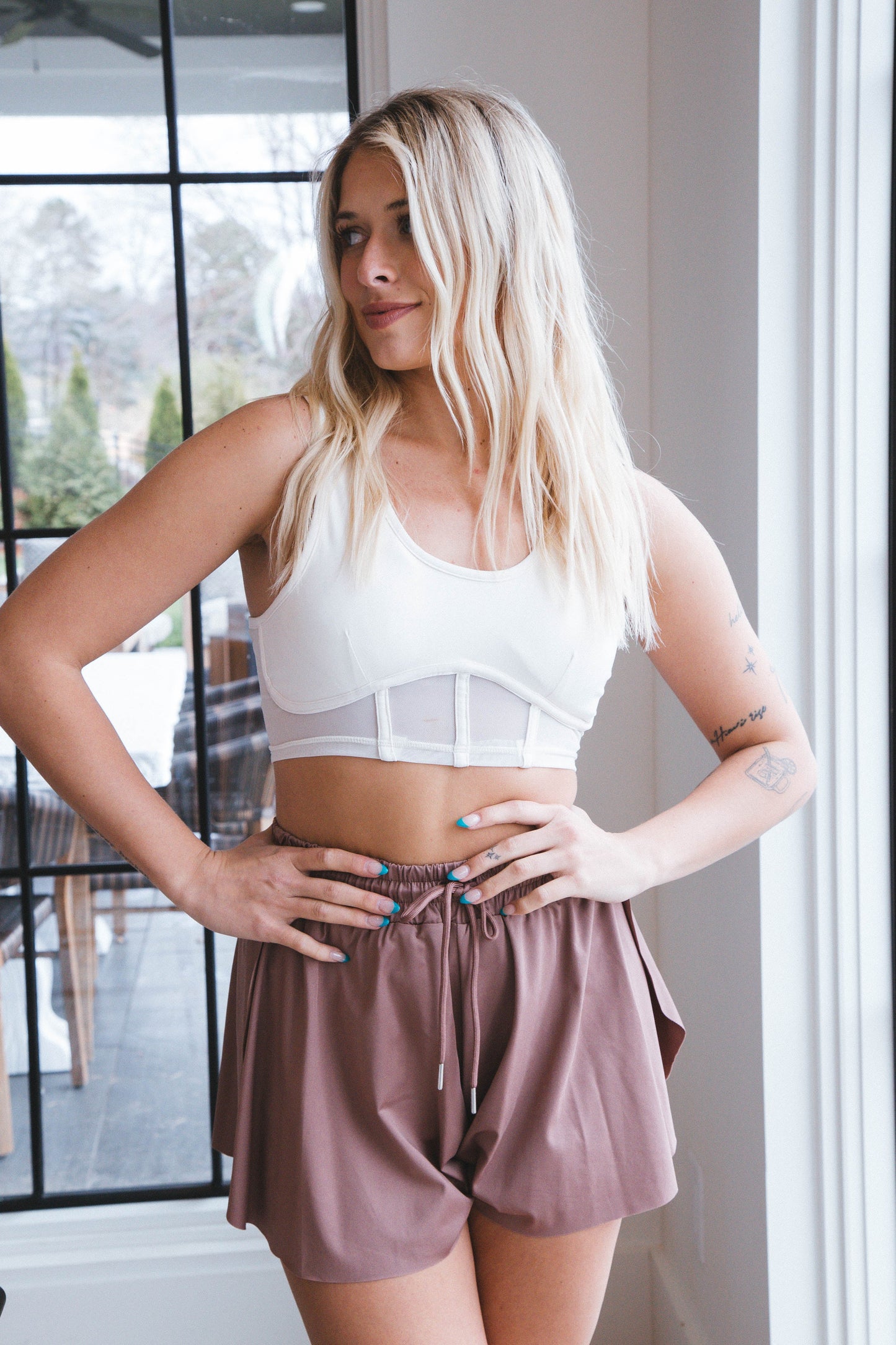  Callie Bustier Active Top, Off White