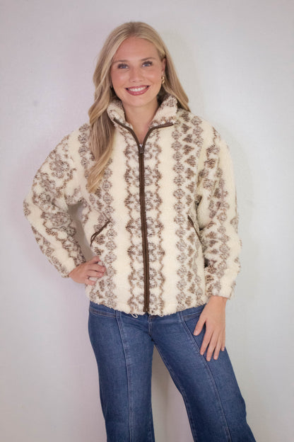  Whistler Sherpa Zip Front Jacket, Brown | RD Style
