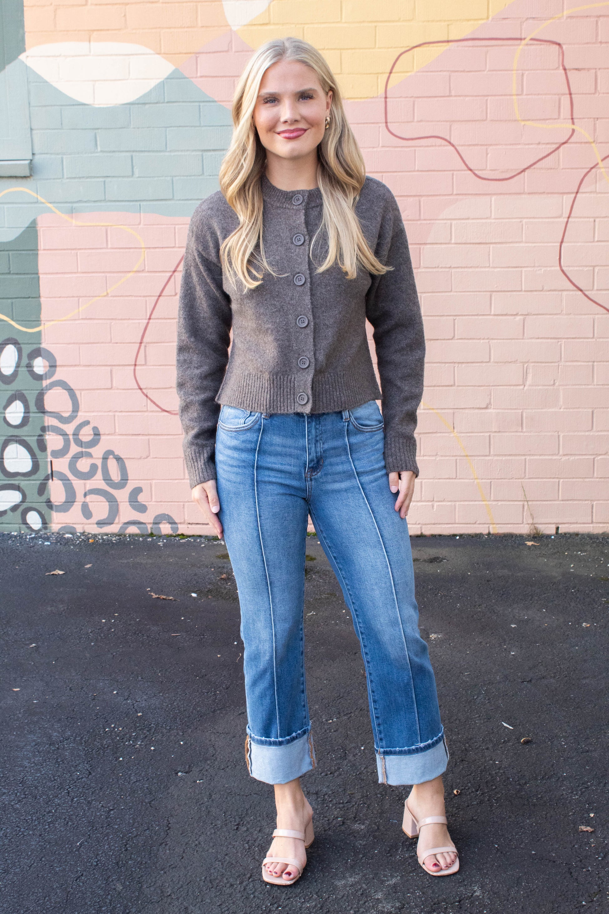  Melba Straight Wide Cuffed Jeans, Medium