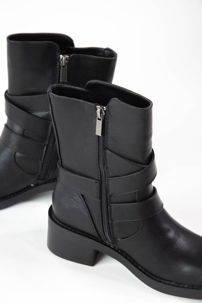  Tacoma Buckle Strap Engineer Boot, Black