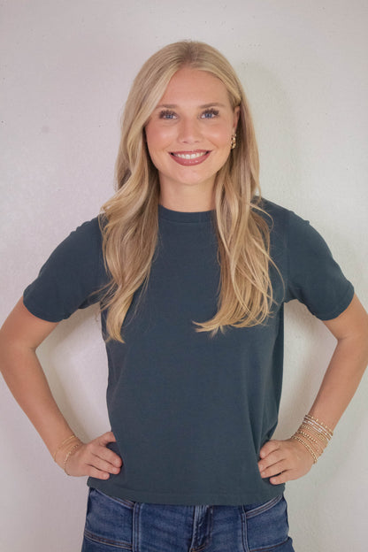  Adalynn Classic Boxy Fit Tee, Midnight Navy