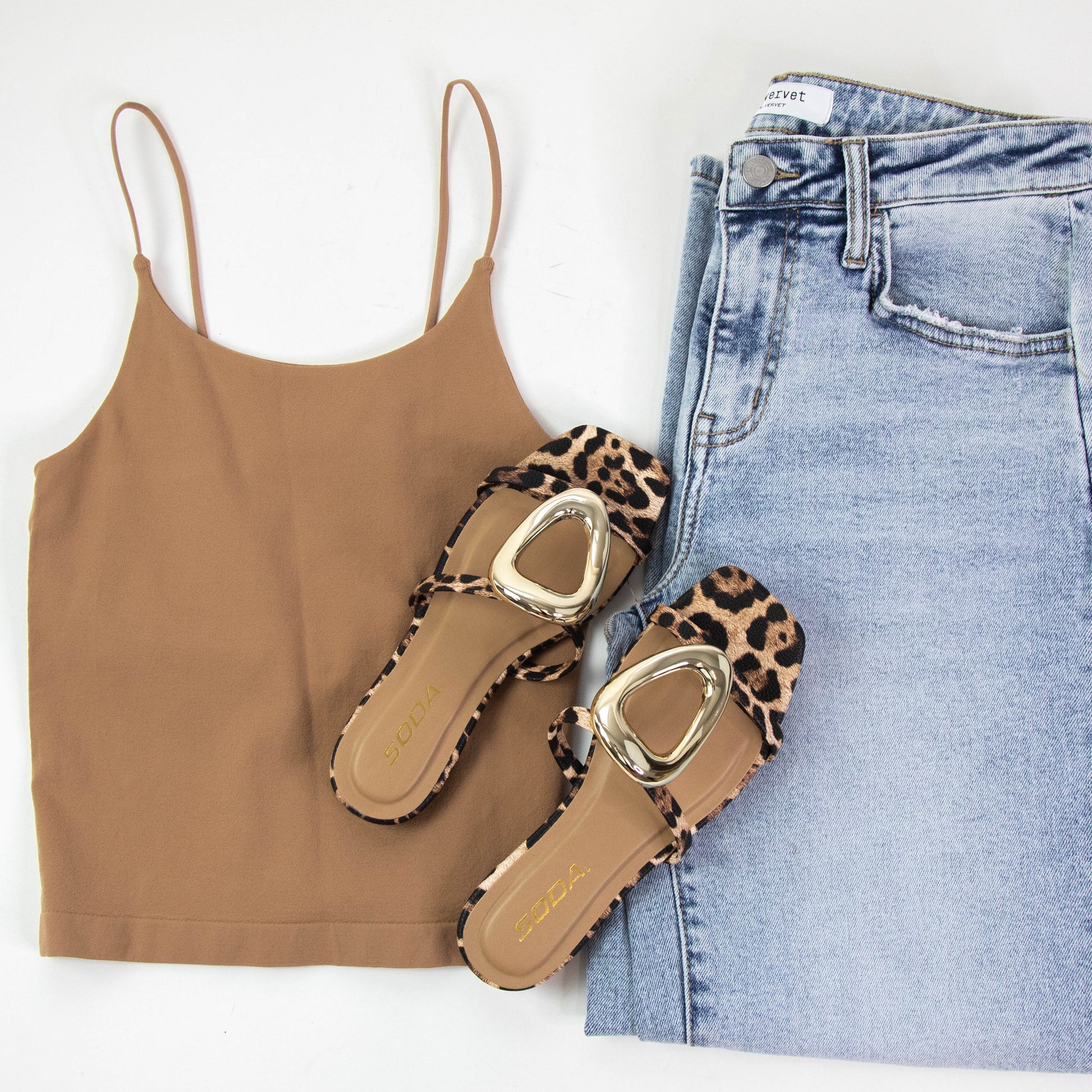 Lucille Double Layer Cropped Cami, Tobacco