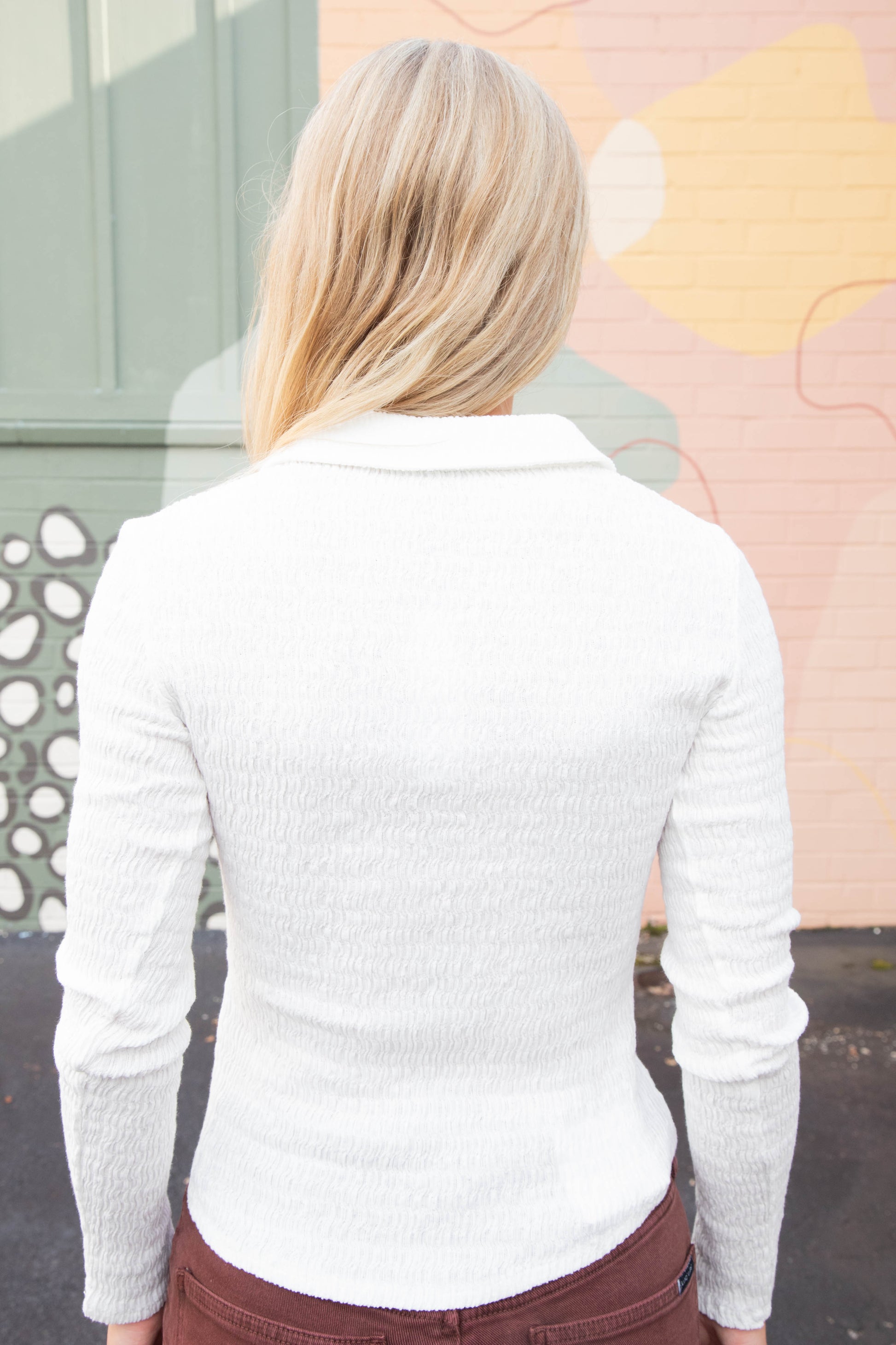  Evelyn Textured Top, Chalk | Sanctuary