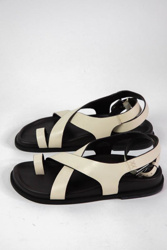  Anya Criss Cross Footbed Sandal, Ecru | Free People