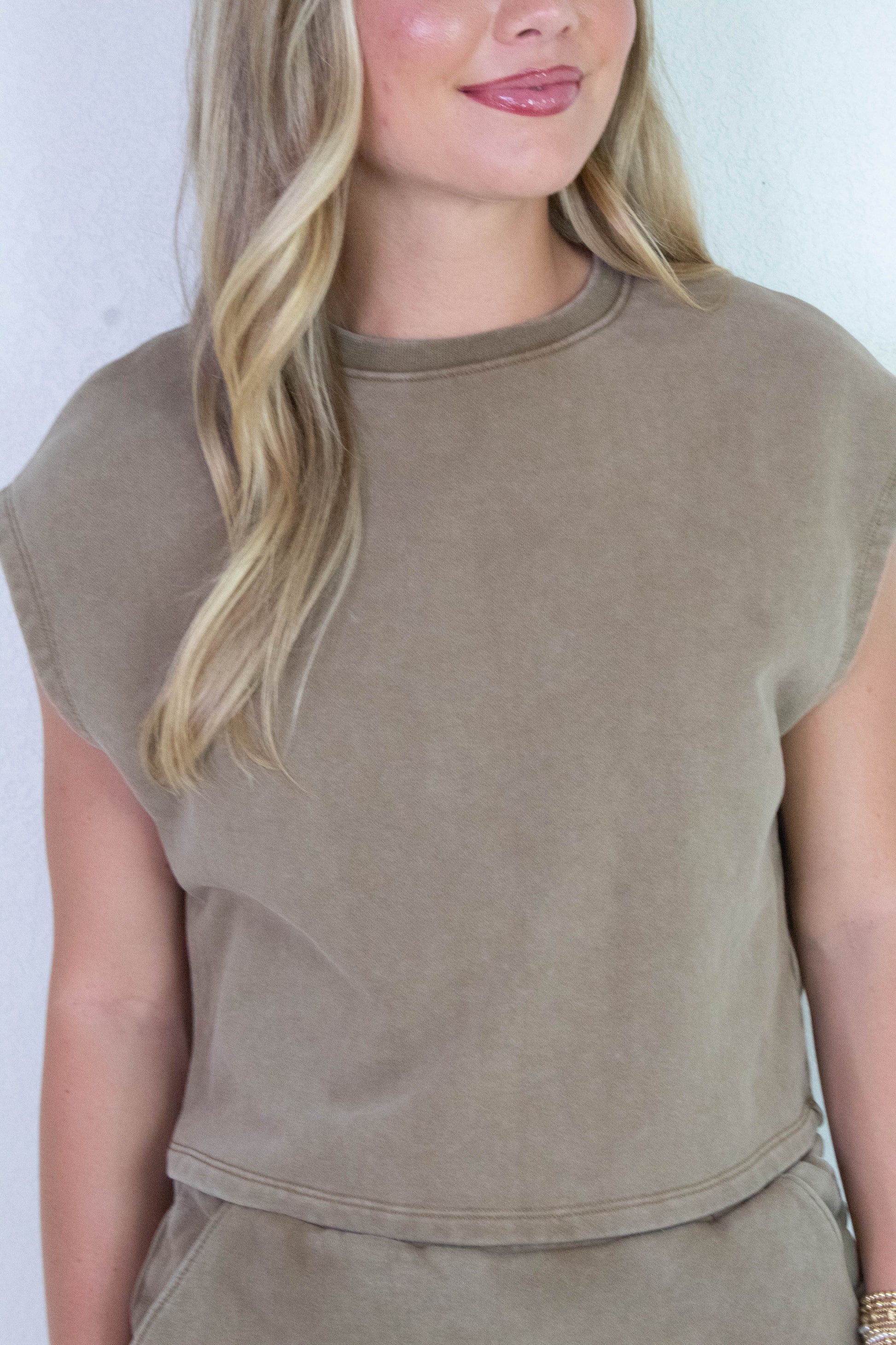  Little Games Terry Knit Top, Washed Taupe | Sadie & Sage