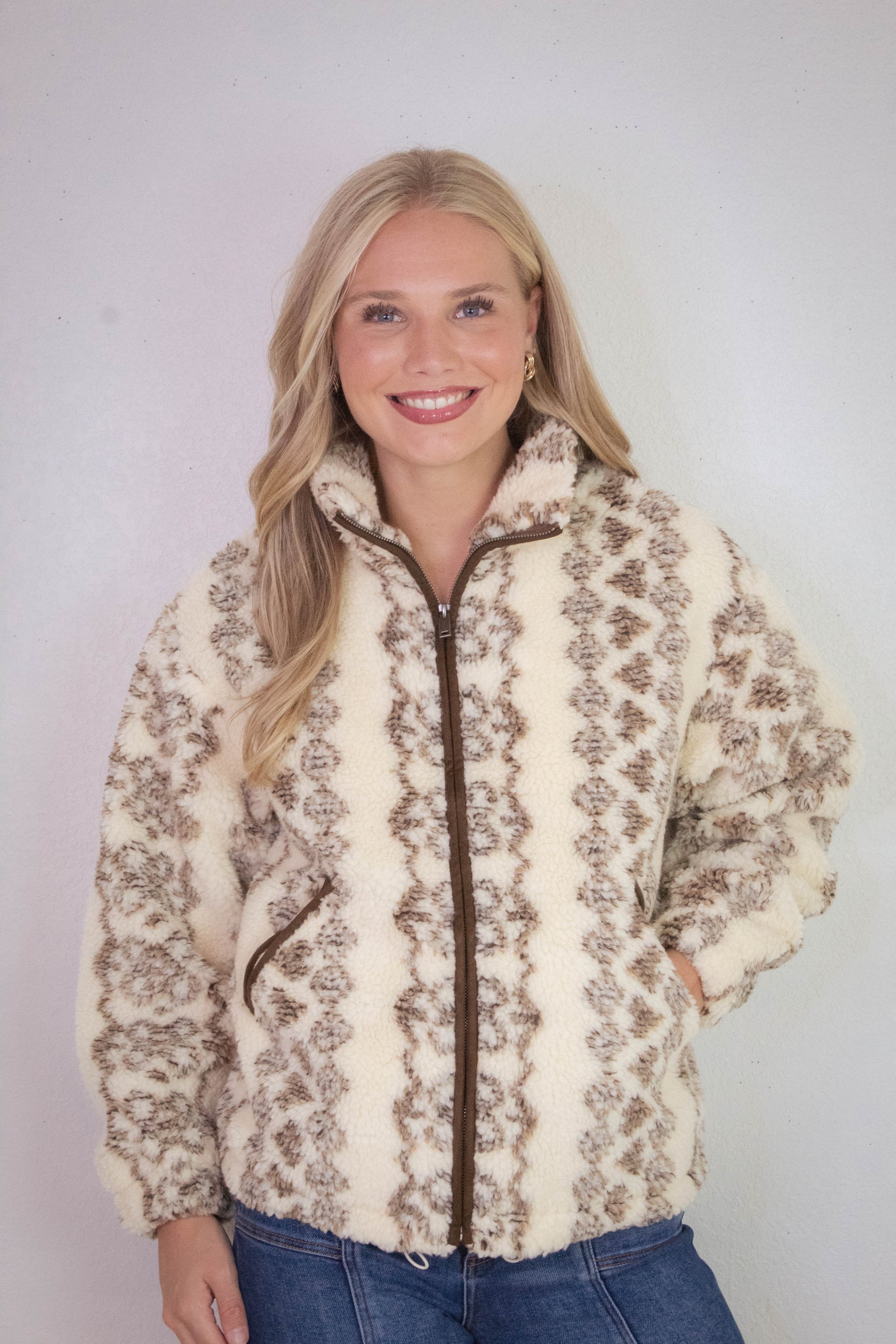  Whistler Sherpa Zip Front Jacket, Brown | RD Style