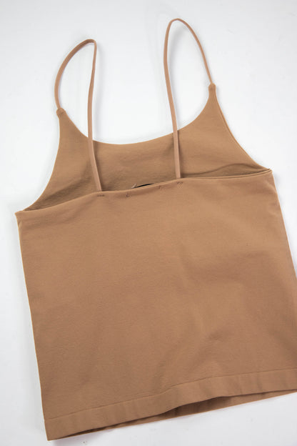  Lucille Double Layer Cropped Cami, Tobacco