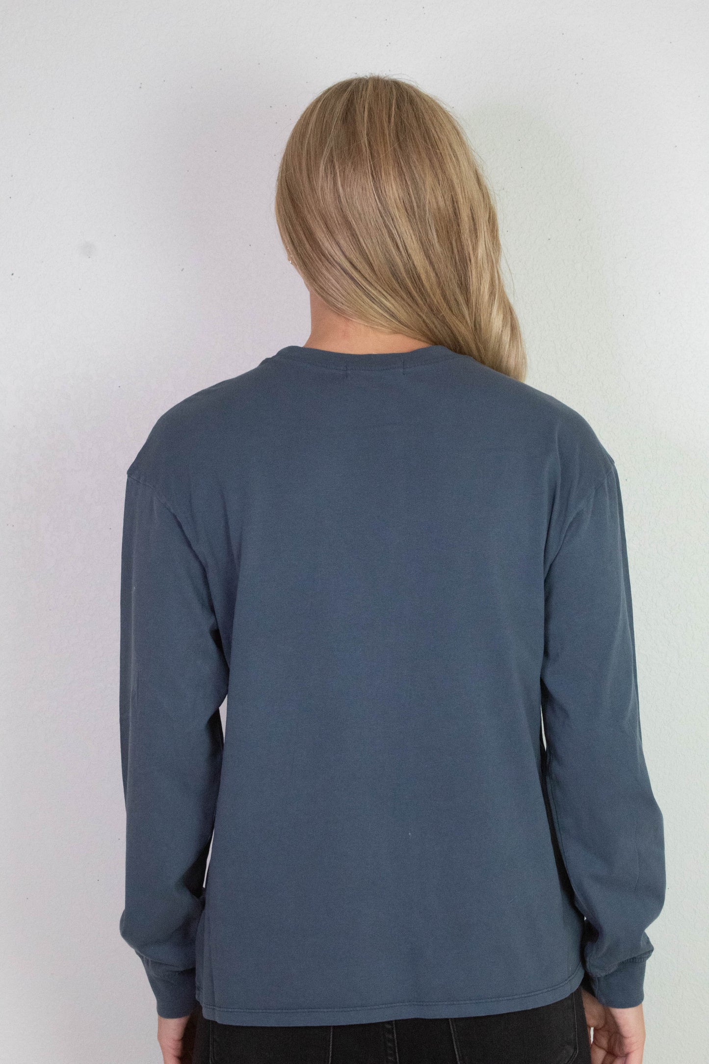  Raine Round Neck Garment Dye Tee, Ink Navy