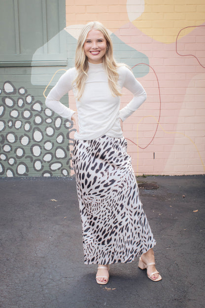  Draped Mock Neck Top, Mother Of Pearl | Sanctuary