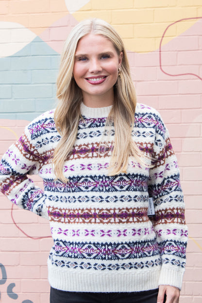  Shinza Crewneck Sweater, White Beach | RD Style
