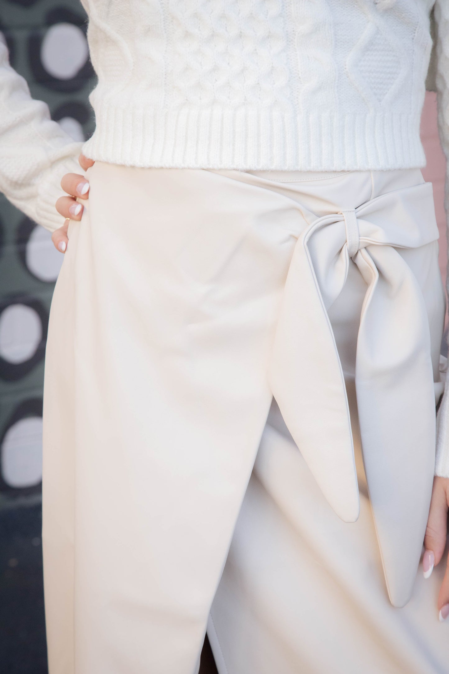  Navia Faux Leather Wrap Skirt, Bone | Steve Madden