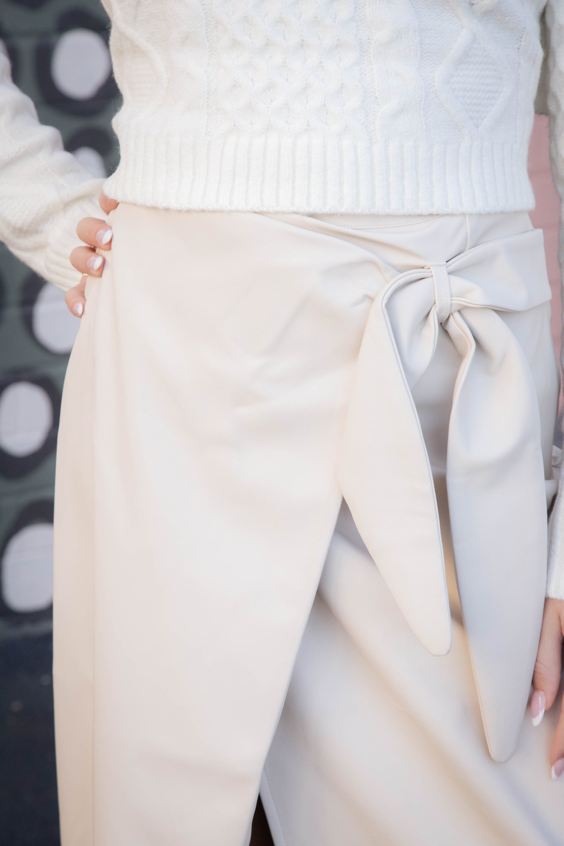  Navia Faux Leather Wrap Skirt, Bone | Steve Madden