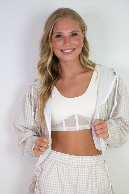  Callie Bustier Active Top, Off White