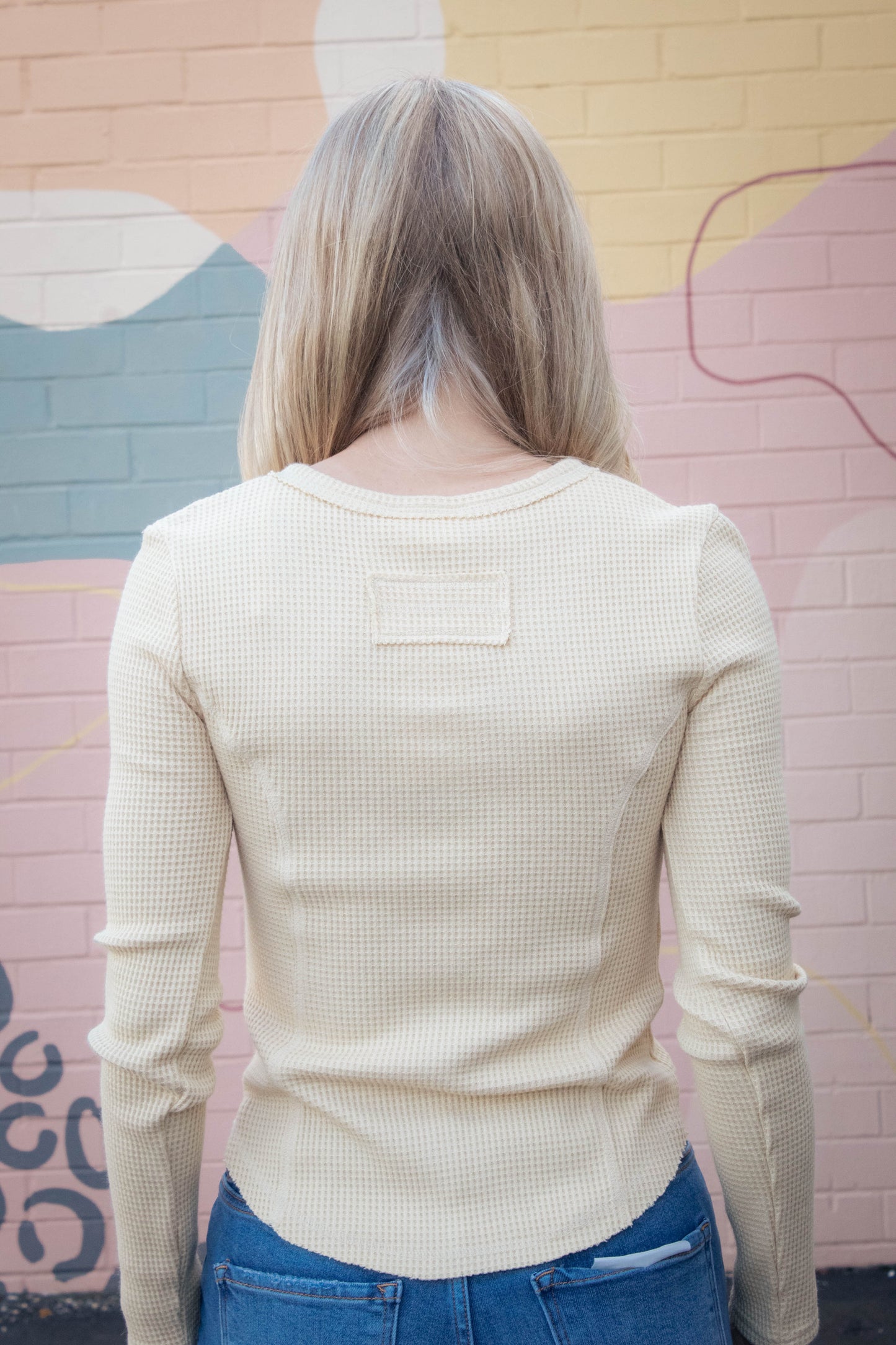 Opal Waffle Knit Snap Button Top, Yellow