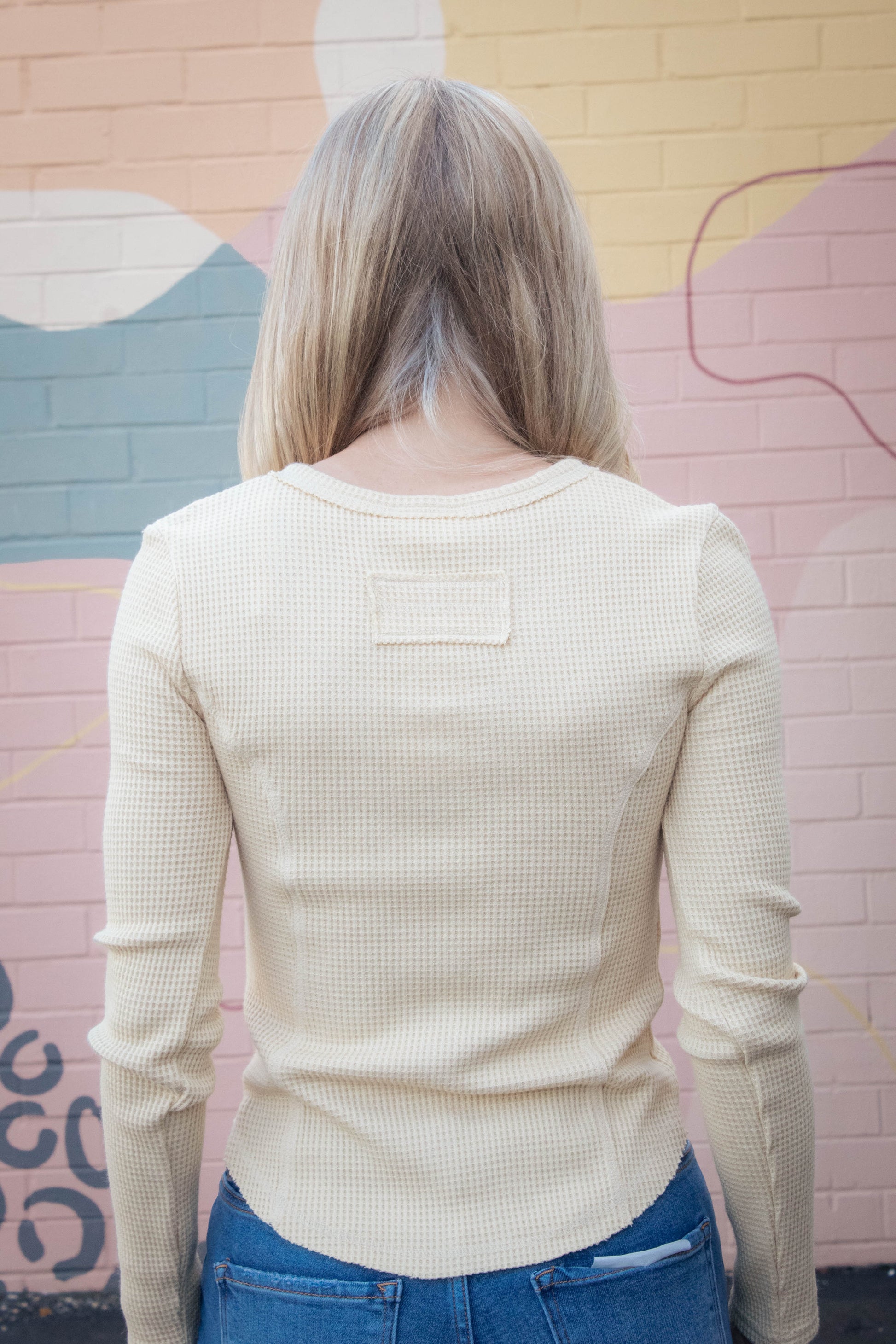  Opal Waffle Knit Snap Button Top, Yellow