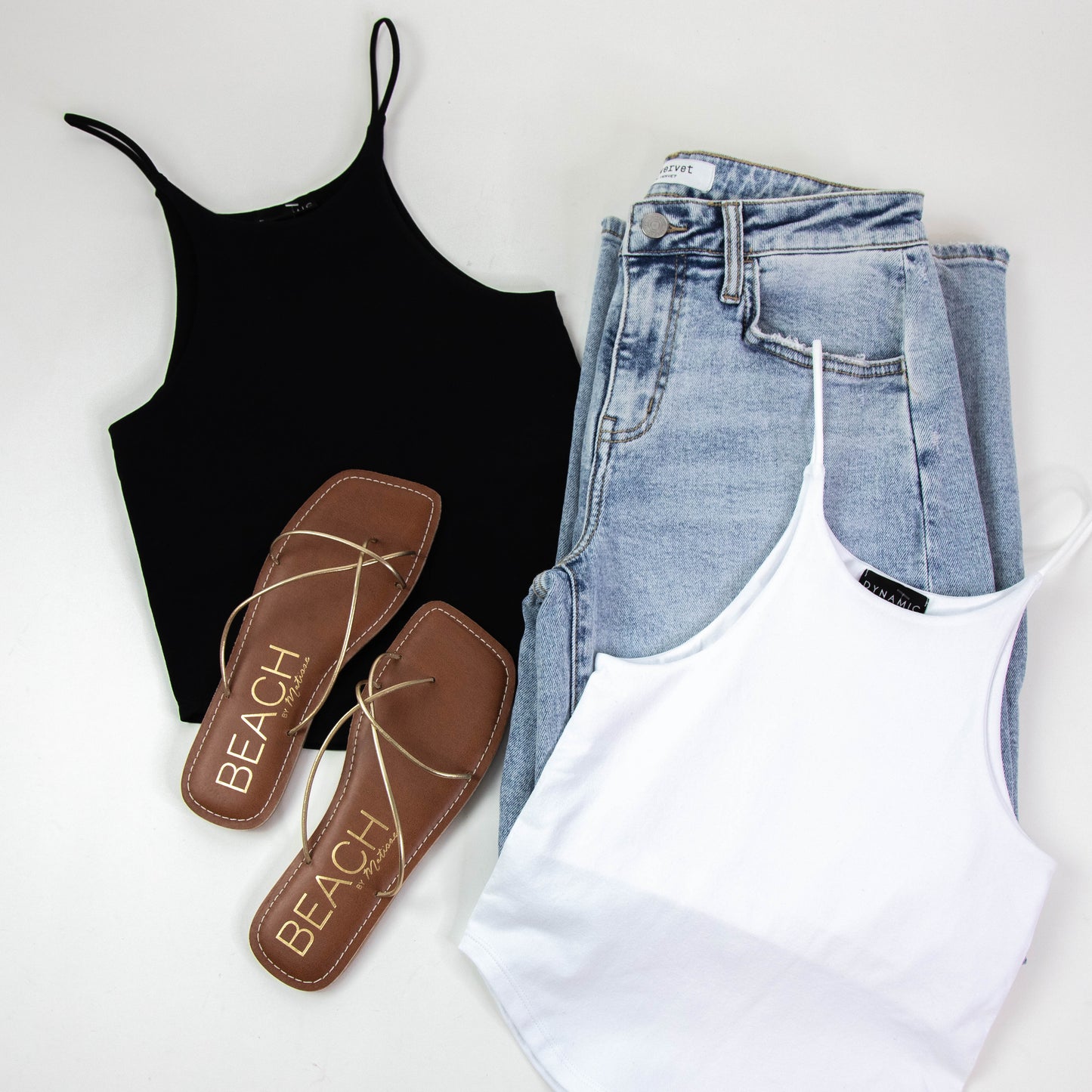  Shiloh Round Hem Racer Cami, White