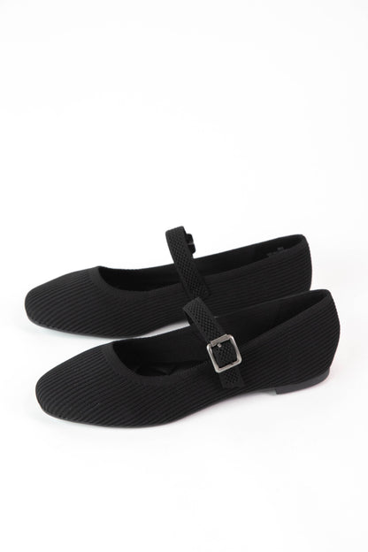  Brita Mary Jane Ballet Flat, Black Knit