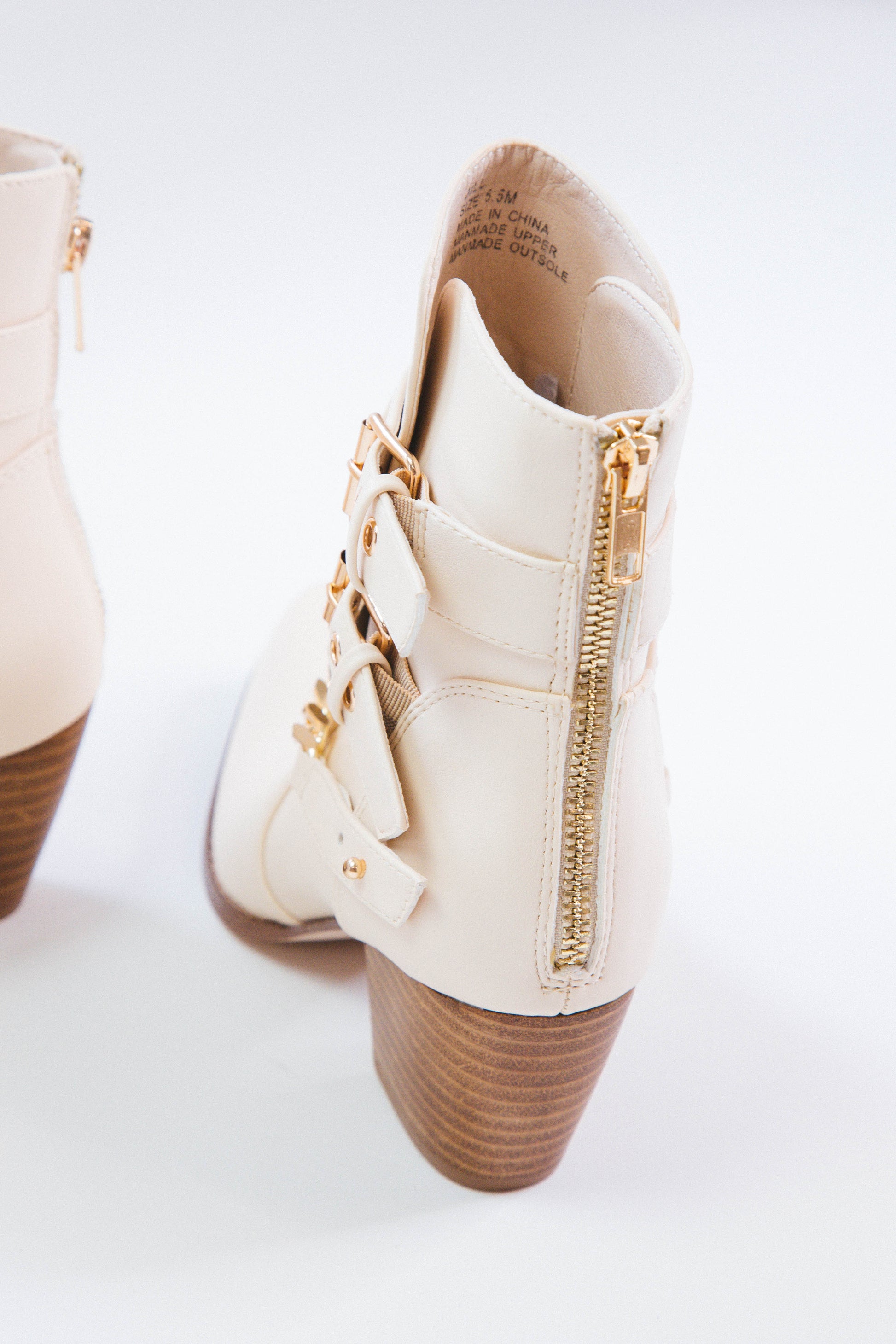  Jill Buckled Chain Boot, Ivory | Coconuts By Matisse