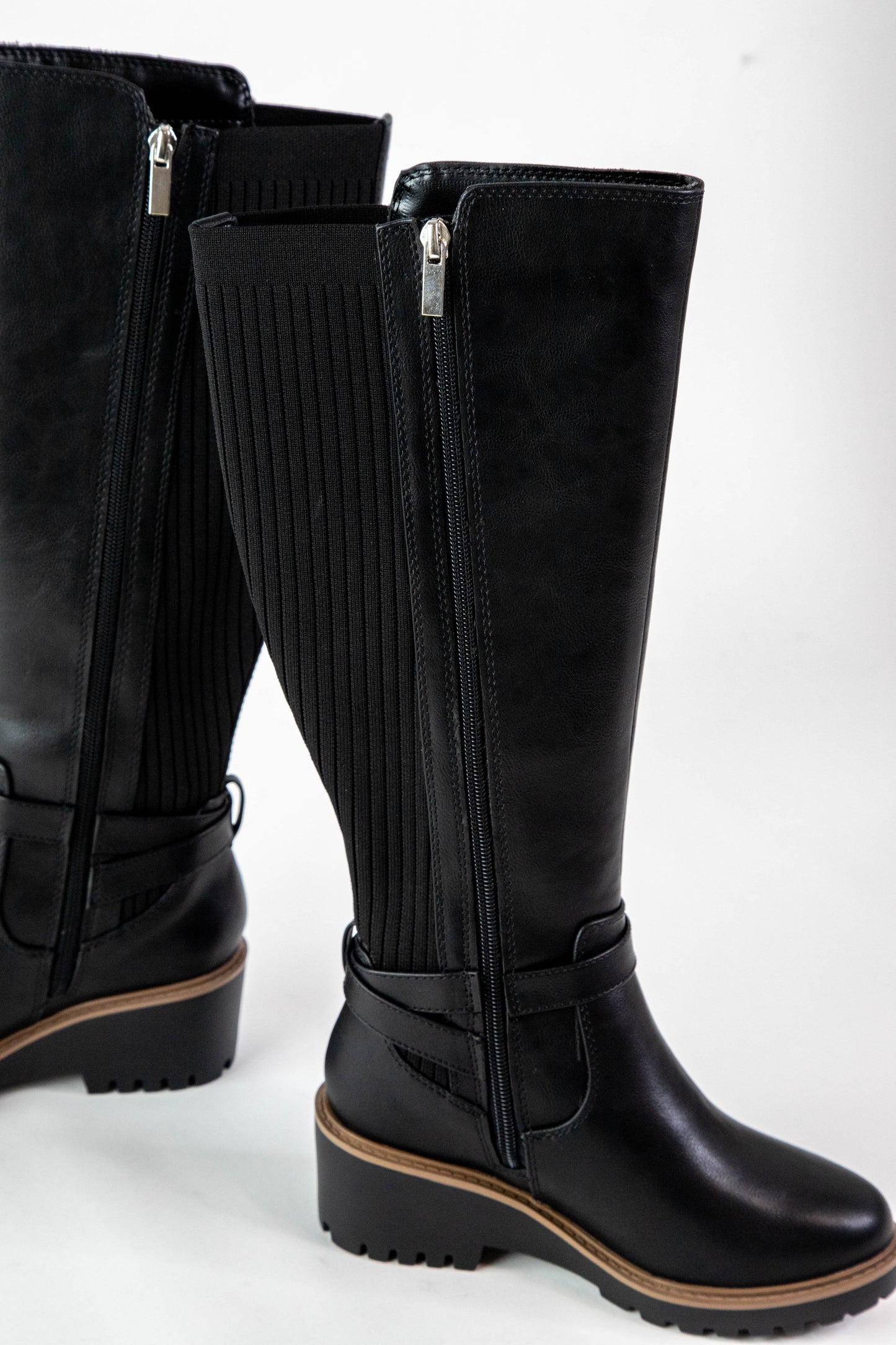  Zone Tall Knit Back Boot, Black