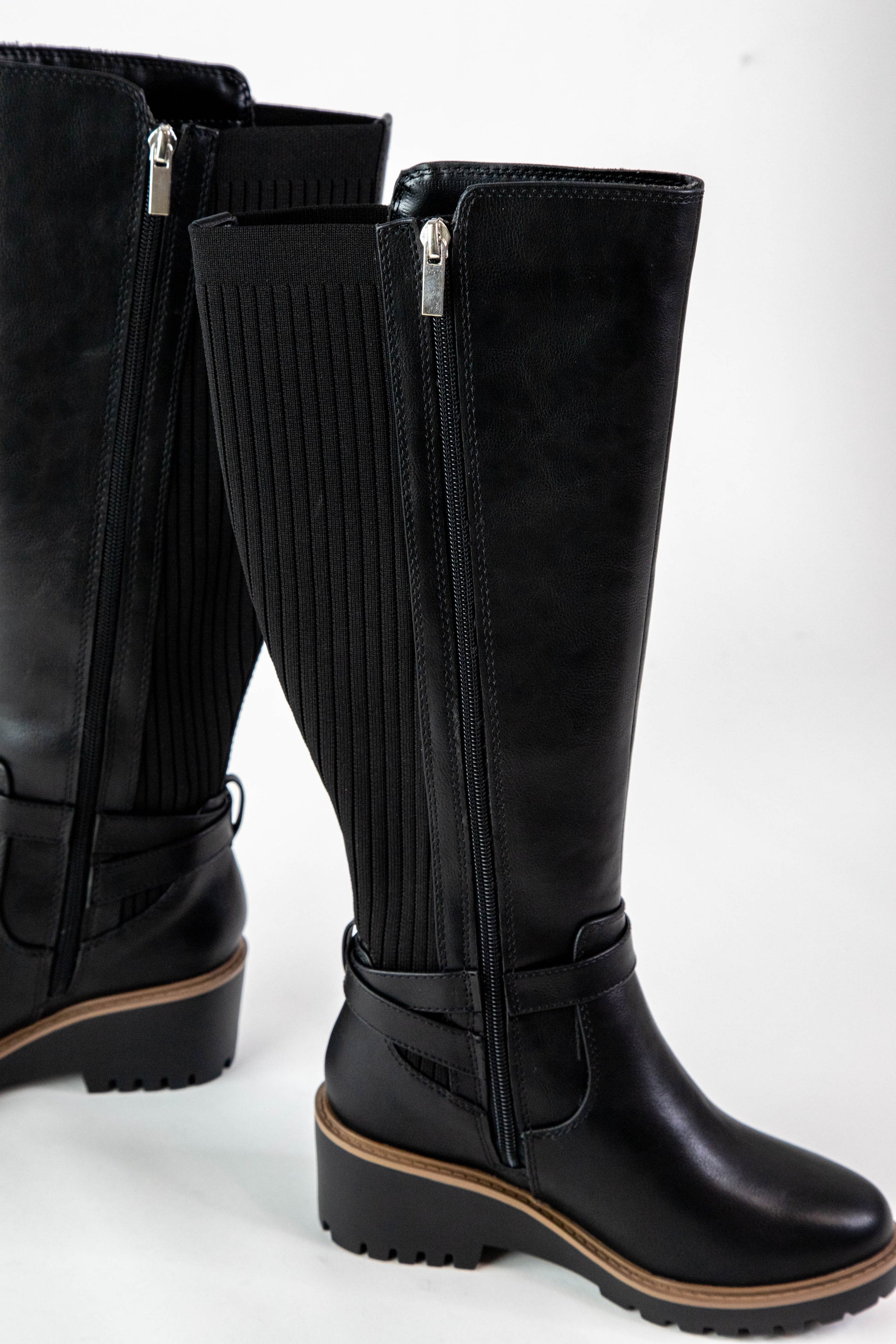  Zone Tall Knit Back Boot, Black