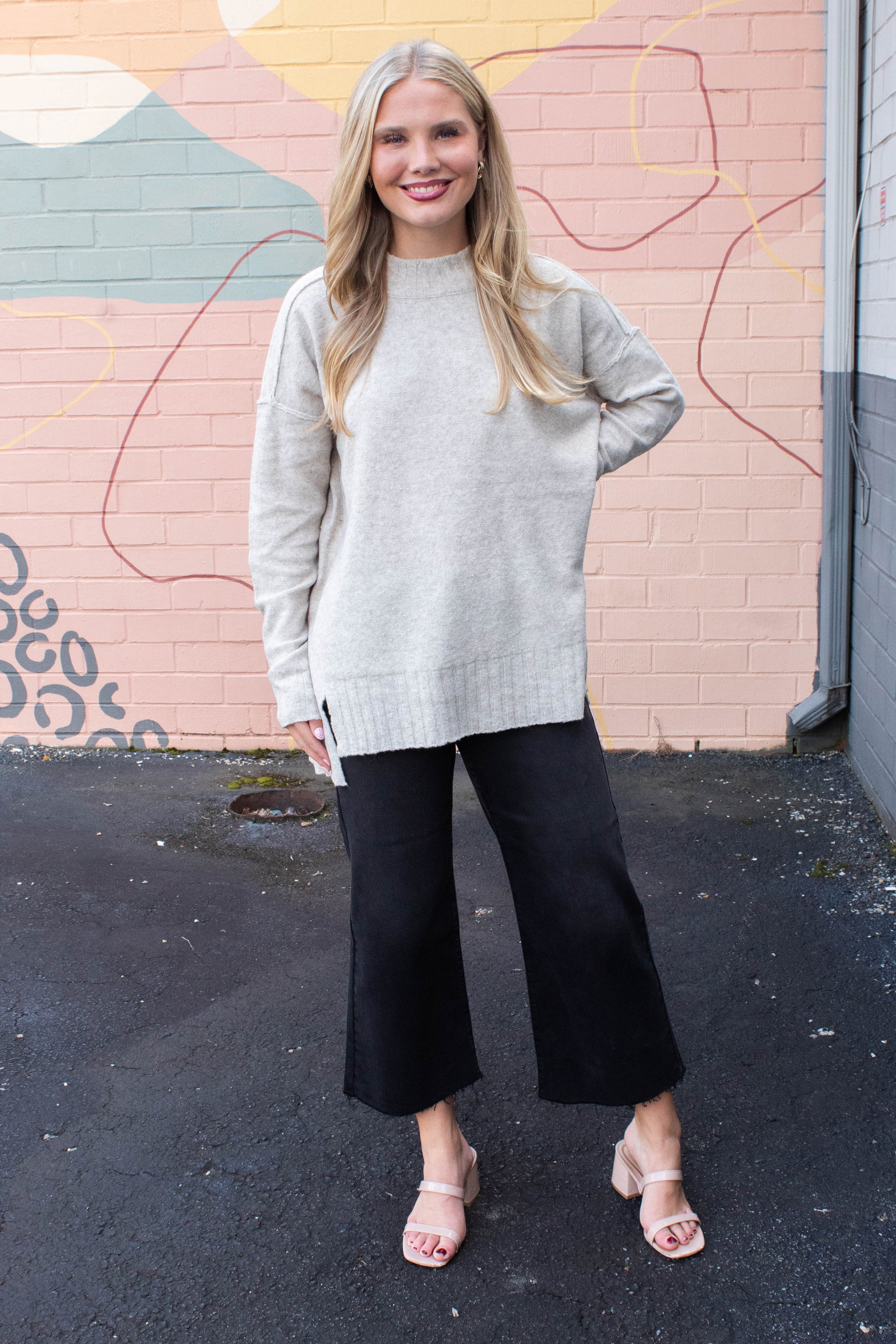  Oakleigh Relaxed Fit Sweater, Light Taupe