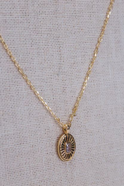  Olivia Oval Necklace, Gold