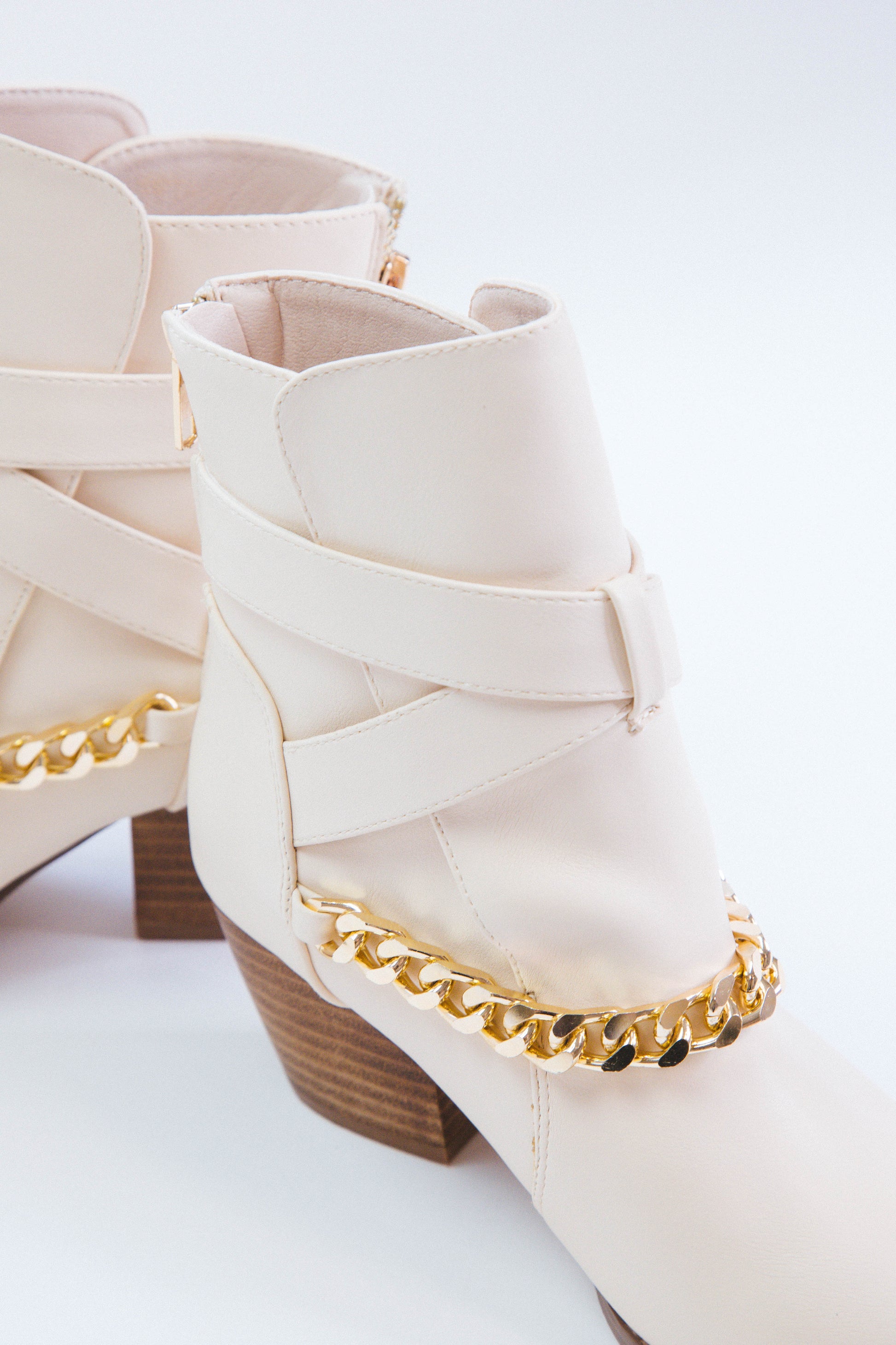  Jill Buckled Chain Boot, Ivory | Coconuts By Matisse