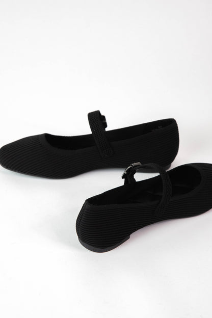  Brita Mary Jane Ballet Flat, Black Knit