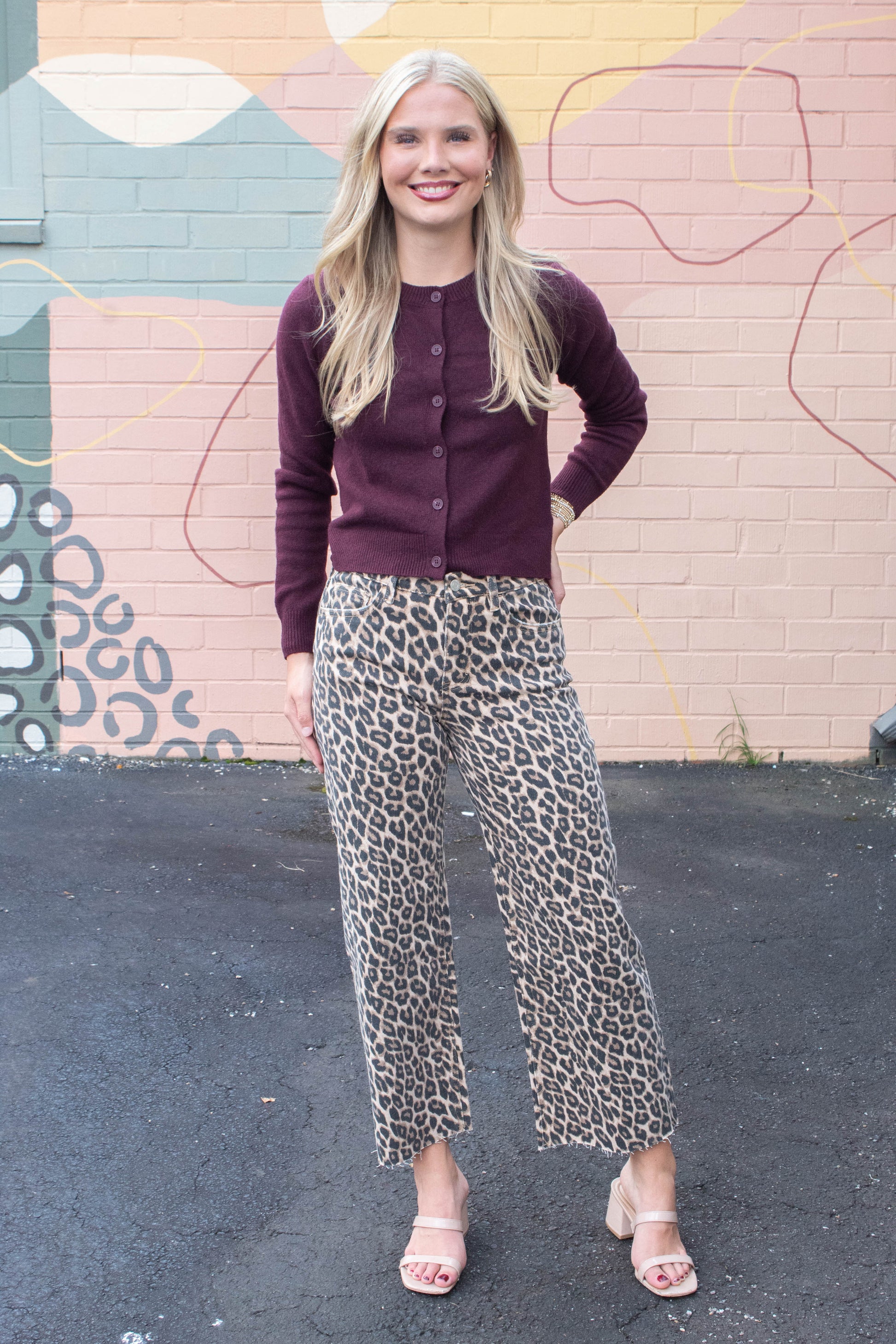  Brielle High Rise Crop Jeans, Animal Print