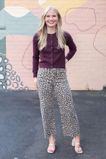  Brielle High Rise Crop Jeans, Animal Print