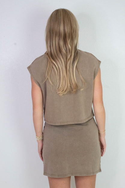  Little Games Terry Knit Top, Washed Taupe | Sadie & Sage