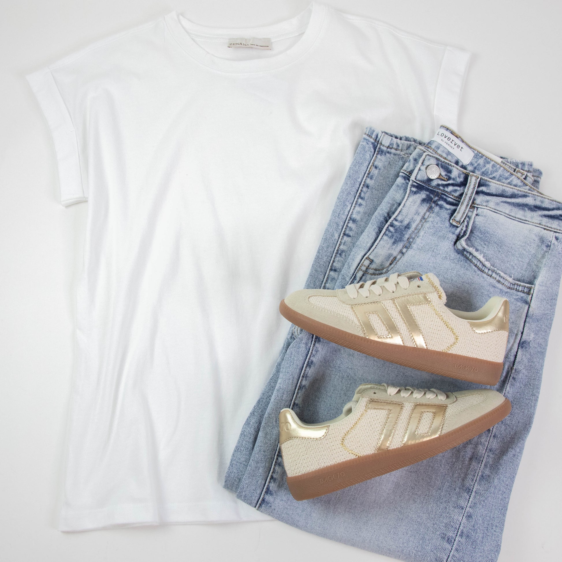  Iuta Retro Woven Sneaker, Gold | Back 70