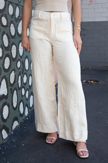  The Linen Marine Wide Leg Pant, Birch | Sanctuary