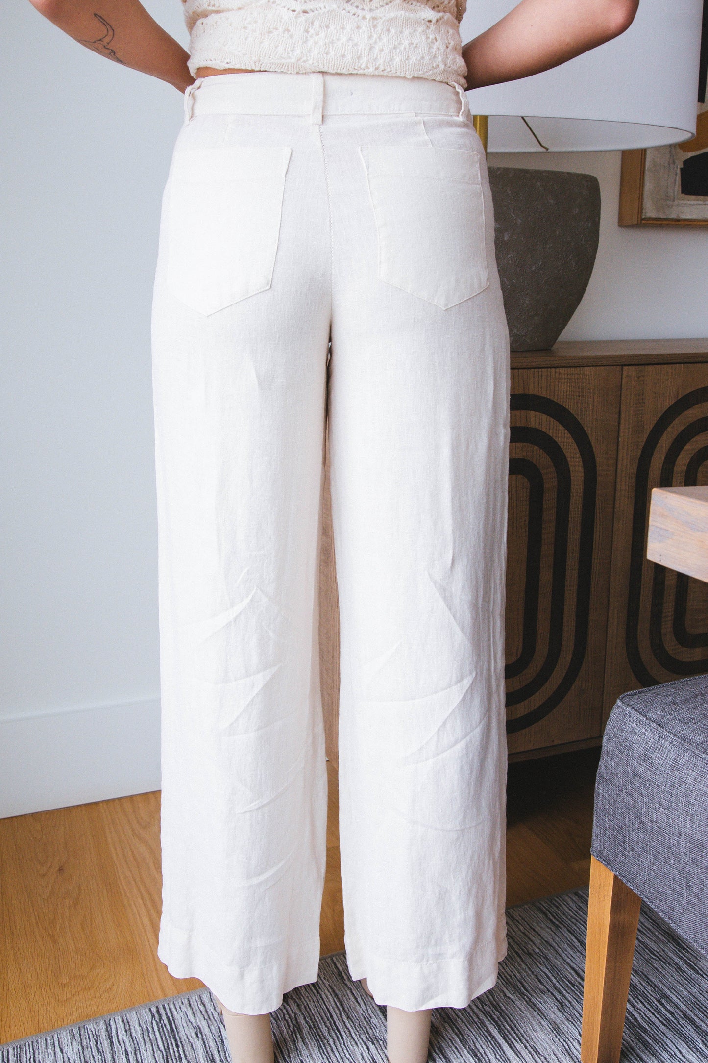  The Linen Marine Wide Leg Pant, Birch | Sanctuary