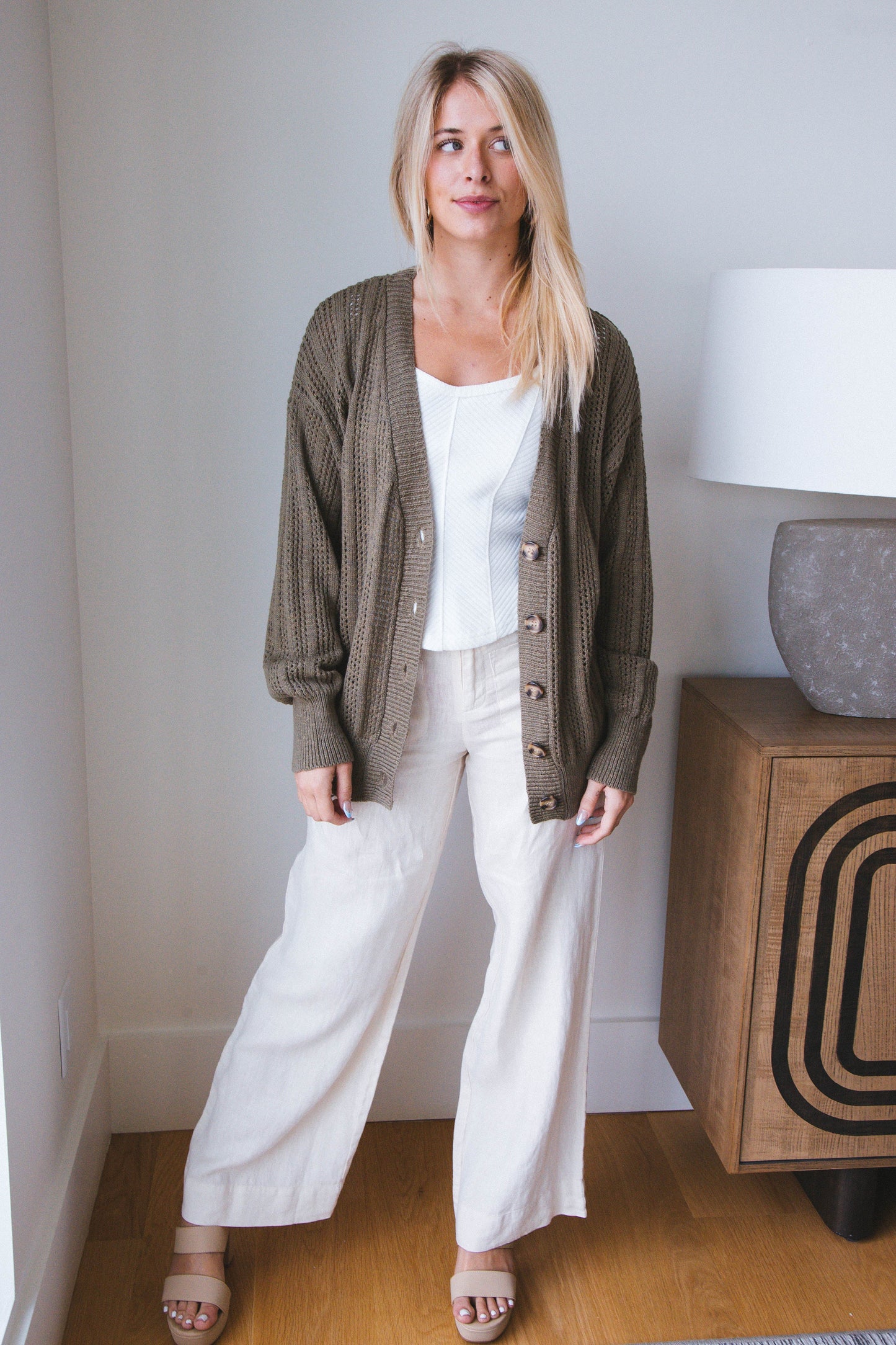  The Linen Marine Wide Leg Pant, Birch | Sanctuary