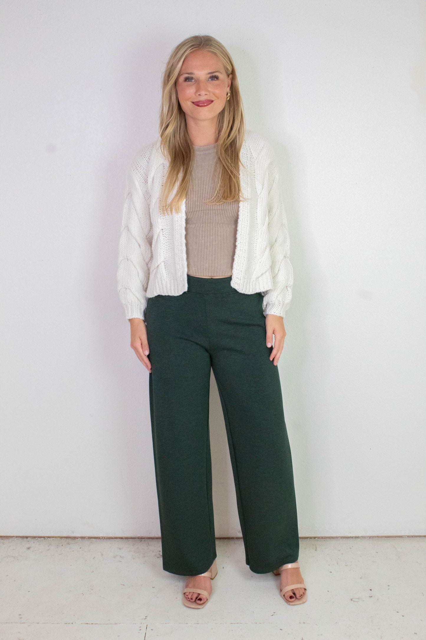  Kennedy Cable Knit Cardigan, Whip Cream