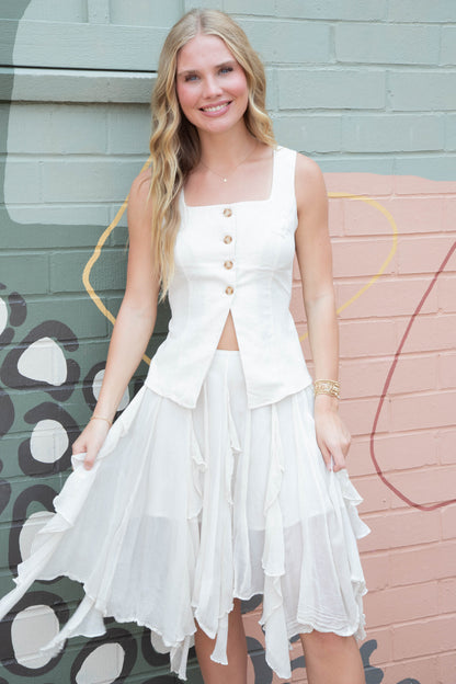  Susanna Midi Skirt, White Alyssum | Free People