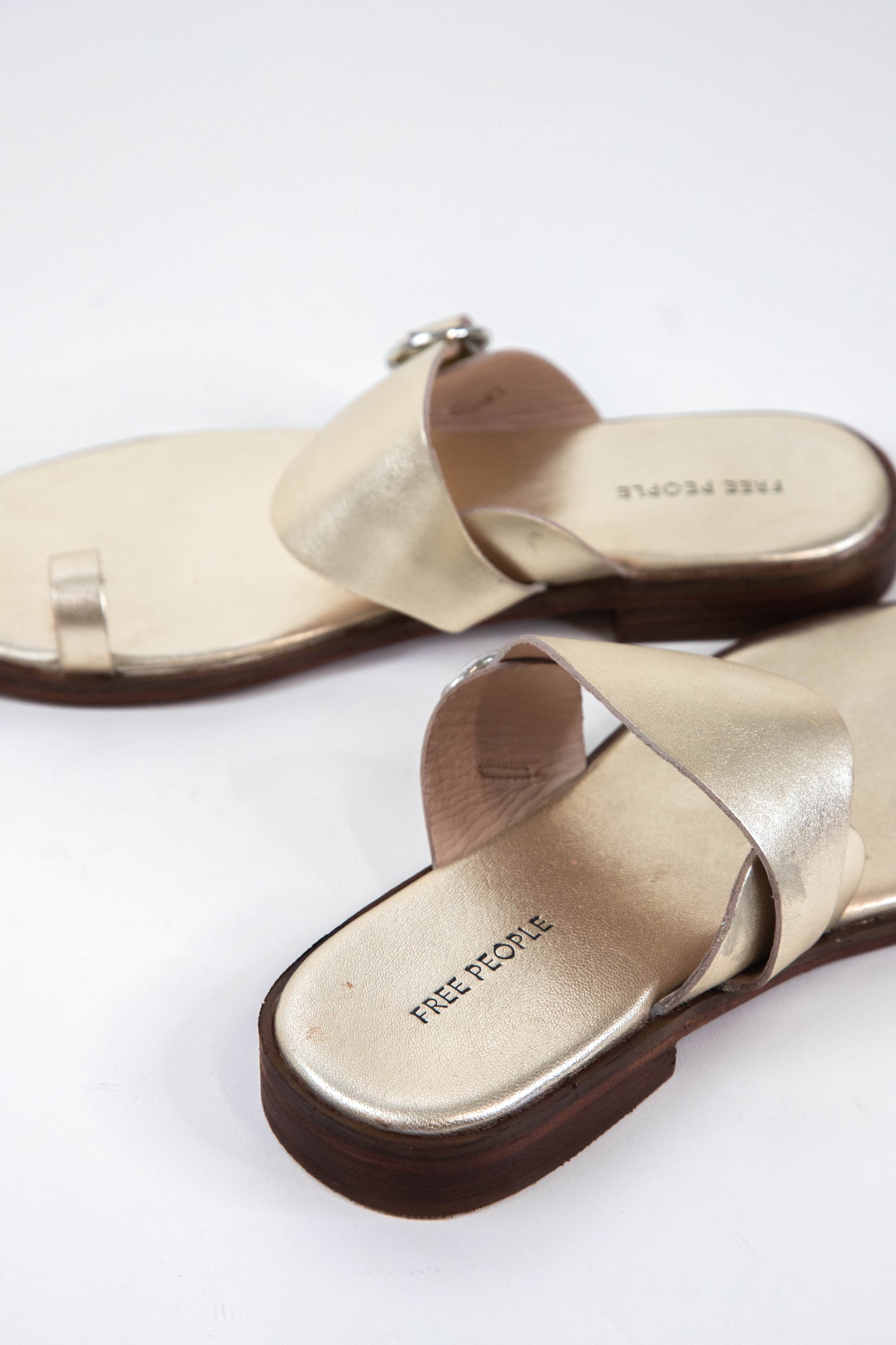  Barcelona Slip On Toe Loop Sandal, Gold Metallic | Free People