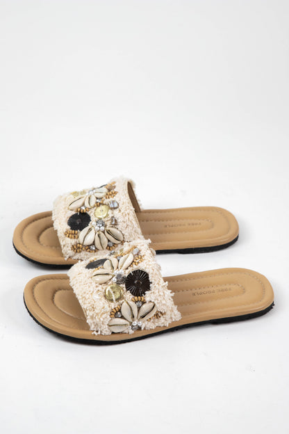  Shipwrecked Surf Shell Sandal, Chalk | Free People