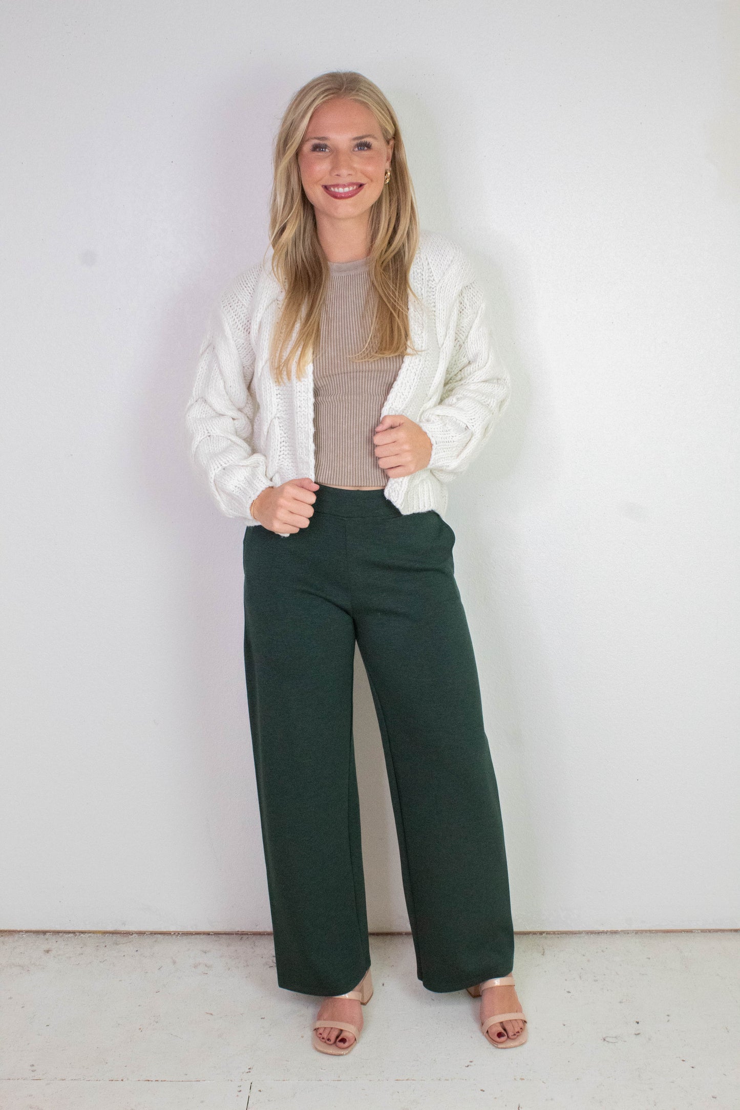  Kennedy Cable Knit Cardigan, Whip Cream