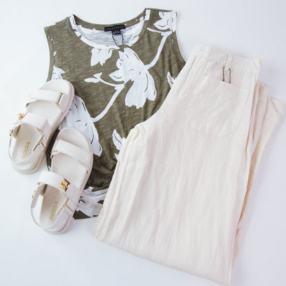  The Linen Marine Wide Leg Pant, Birch | Sanctuary