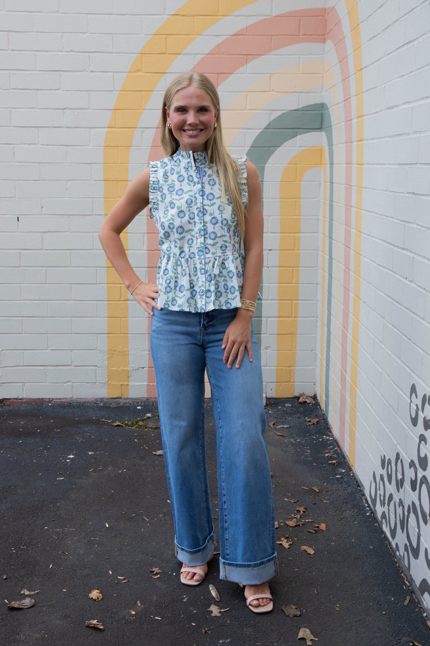  Evie Tummy Control Wide Cuffed Jeans, Medium
