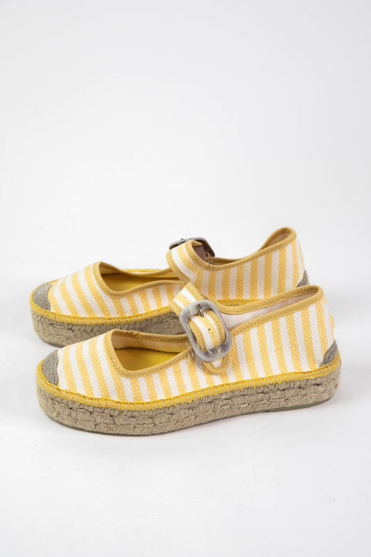  Surfside Espadrille Platform Mary Janes, Lemon Zest | Free People