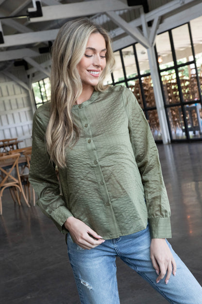  Femme Button Down Shirt, Dark Olive | Sanctuary