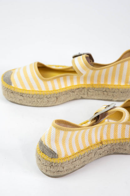  Surfside Espadrille Platform Mary Janes, Lemon Zest | Free People