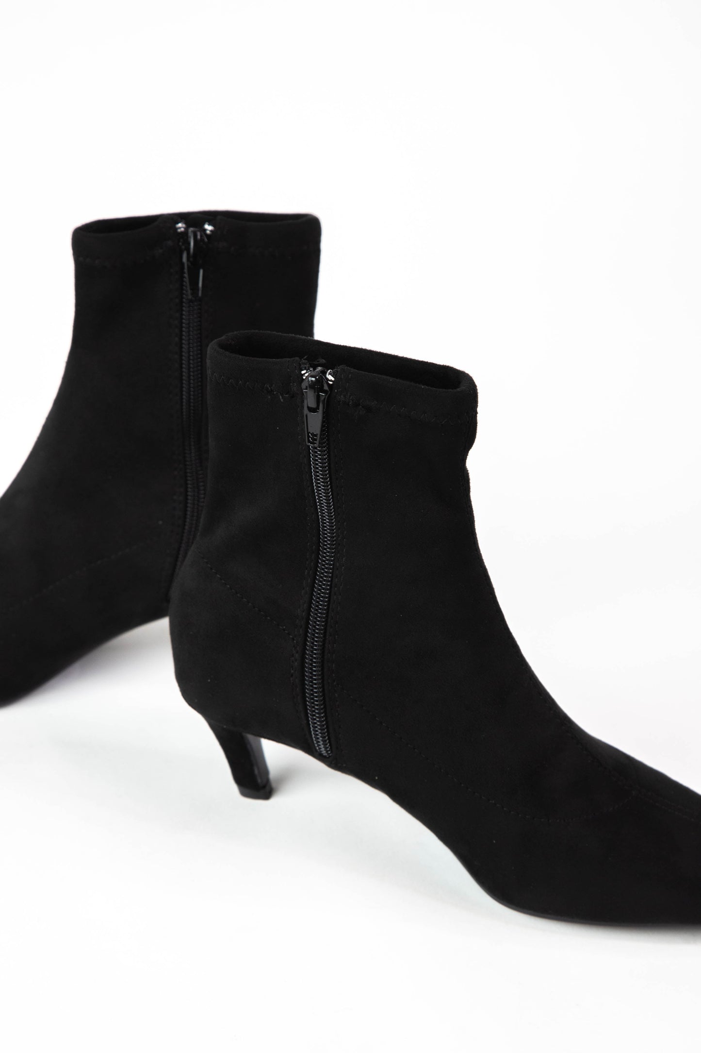  Lean Suede Kitten Heel Bootie, Black